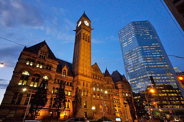 Toronto Old City Hall and skyscraper